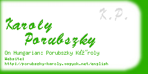 karoly porubszky business card
